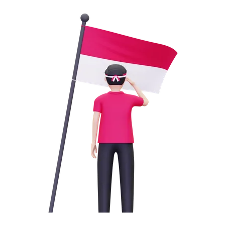 3 D Indonesian Independence Day Illustration 3D Icon
