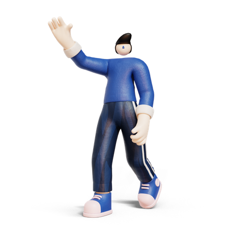 Man Say hello  3D Icon