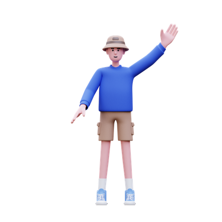 Man Saying Hello  3D Illustration