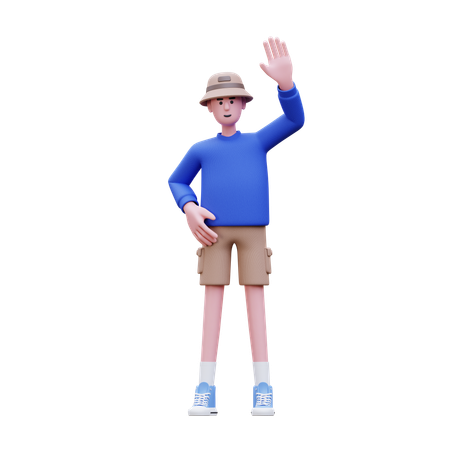 Man Saying Hello  3D Illustration