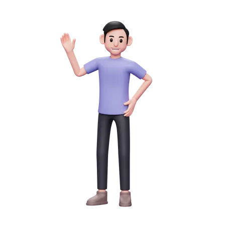 Man saying hello  3D Illustration