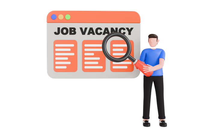 Man Search Job Vacancy  3D Icon