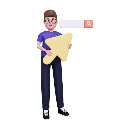 Man searching on internet  3D Icon