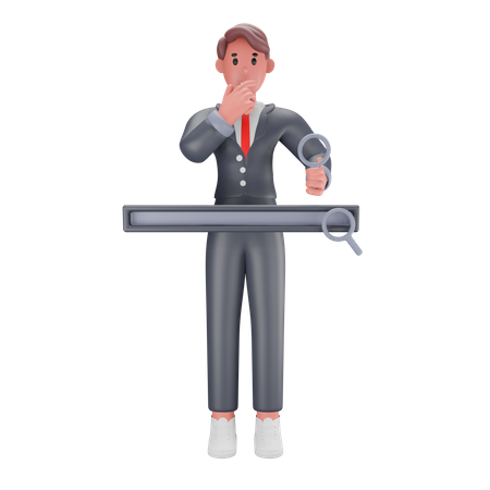 Man searching on internet  3D Icon