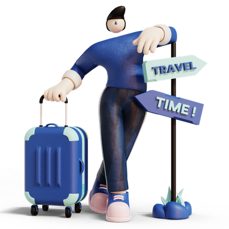 Man select travel destination  3D Icon