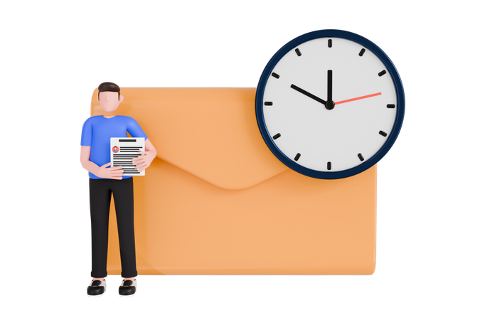 Man Sending Cv  3D Icon