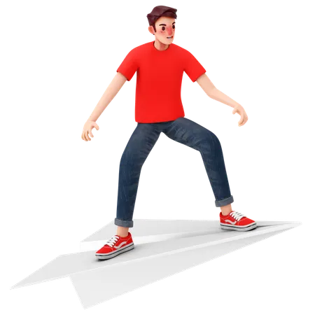 Man sending message  3D Illustration