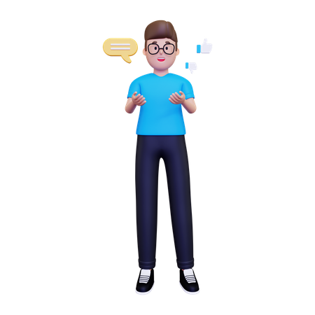 Man sharing opinion  3D Icon