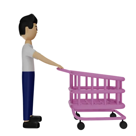 Man Shopping  3D Illustration