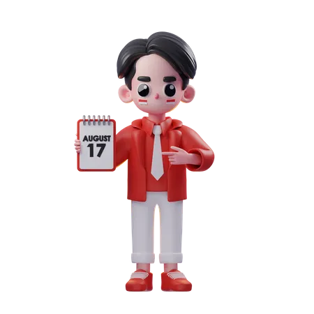 3 D Character Independence Day Of Indonesia 3D Illustration