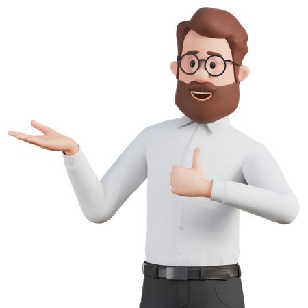 Man showing a thumb up like sign  3D Illustration