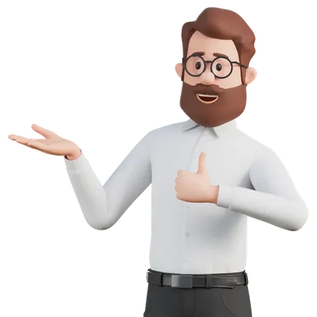 Man showing a thumb up like sign  3D Illustration