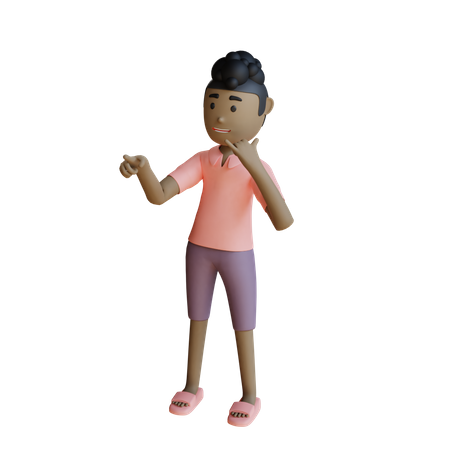 Man showing Calling Hand Gesture  3D Illustration