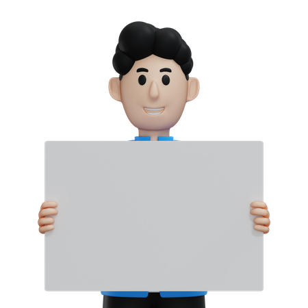 Man showing empty copy space on open hand palm  3D Icon