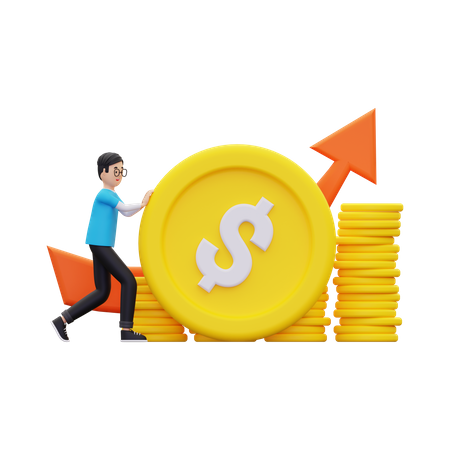 Man showing financial investment growth  3D Icon