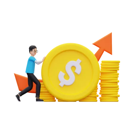 Investment Growth 3D Illustration