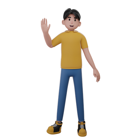 Man Showing Hand  3D Icon