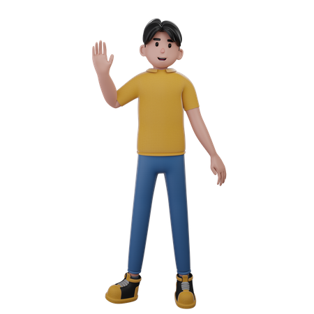 Man Showing Hand  3D Illustration