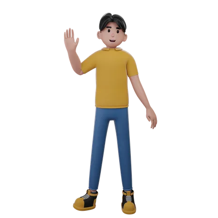 Man Showing Hand  3D Illustration