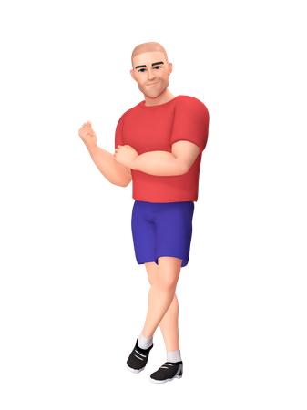 Man showing his muscle  3D Icon
