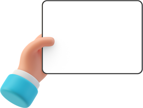 Man showing ipad display for advertisement  3D Icon