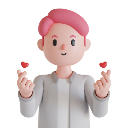 Man showing love sign  3D Illustration