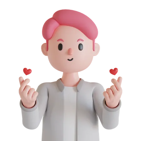 Man showing love sign  3D Illustration