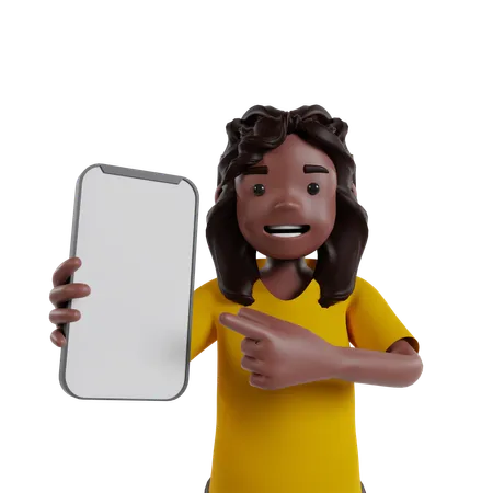 Man Showing Mobile Screen  3D Illustration