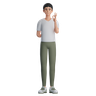 3d for man showing ok gesture