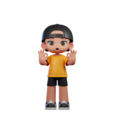 Man Showing Ok Sign  3D Icon