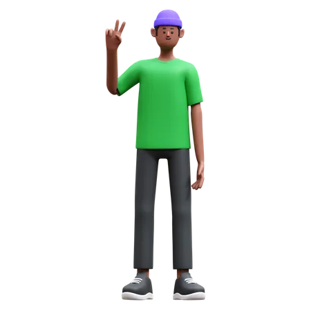 Green Shirt Man 3D Illustration