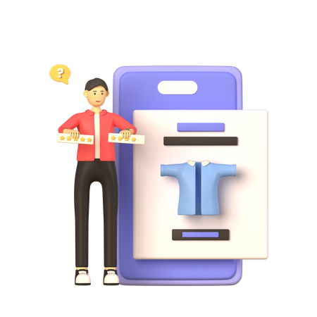 Man Showing Product Review  3D Illustration