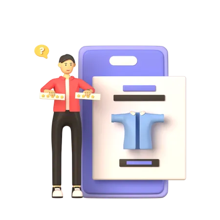 Man Showing Product Review  3D Illustration