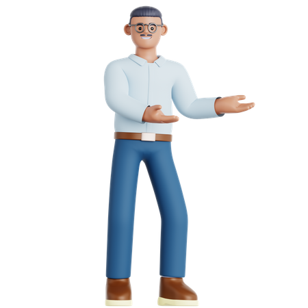 Man Showing Something  3D Icon
