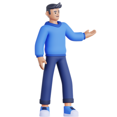 Man Showing Something  3D Icon