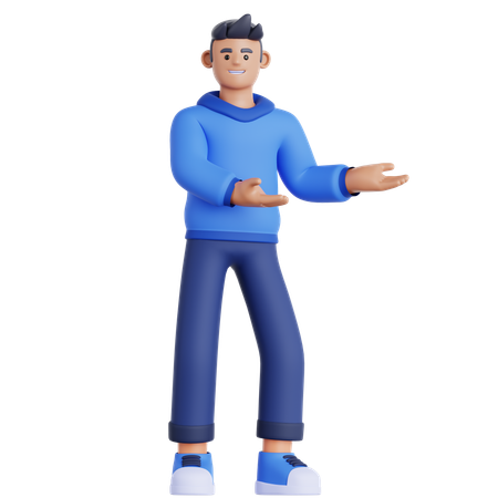 Man Showing Something  3D Icon