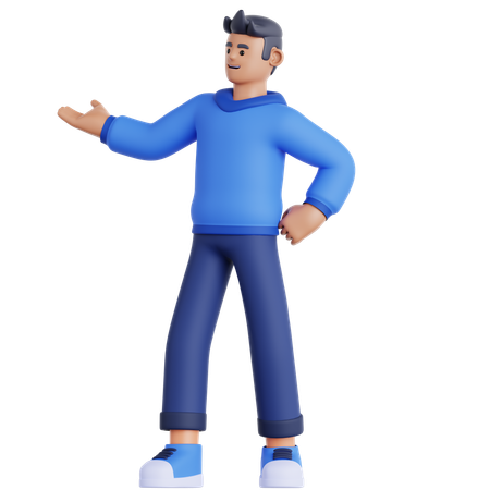 Man Showing Something  3D Icon