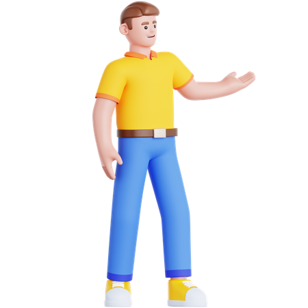 Man Showing Something  3D Icon