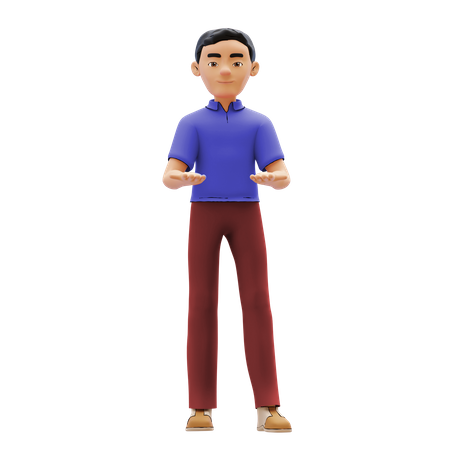 Man showing something  3D Icon