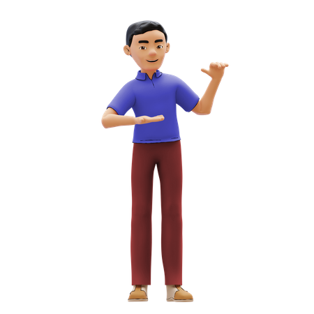 Man showing something  3D Icon