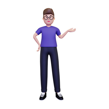 Man showing something  3D Icon