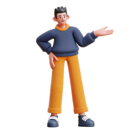 Man showing something  3D Icon