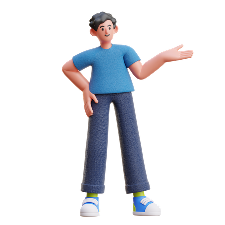 Man showing something  3D Icon