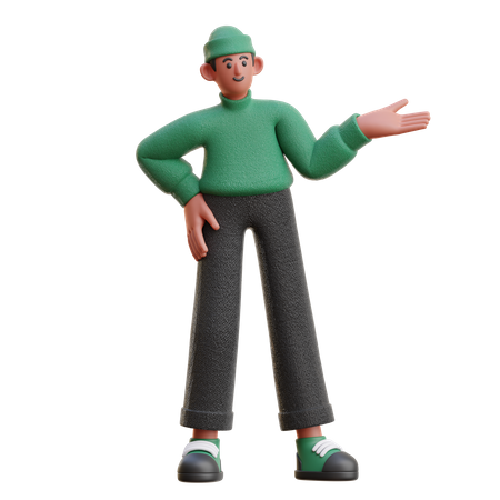 Man showing something  3D Icon