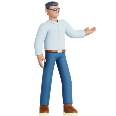 Man Showing Something  3D Illustration