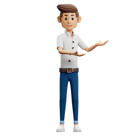 Showing Character Pose 3D Illustration