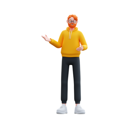 Man Showing something right side  3D Illustration