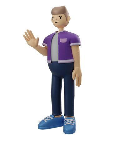 Man showing stop gesture  3D Icon