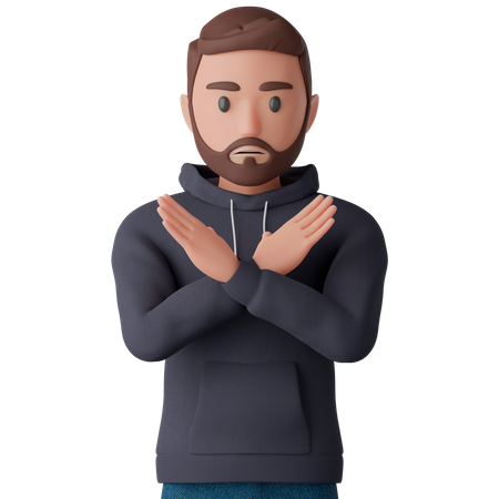 Man showing stop gesture  3D Icon