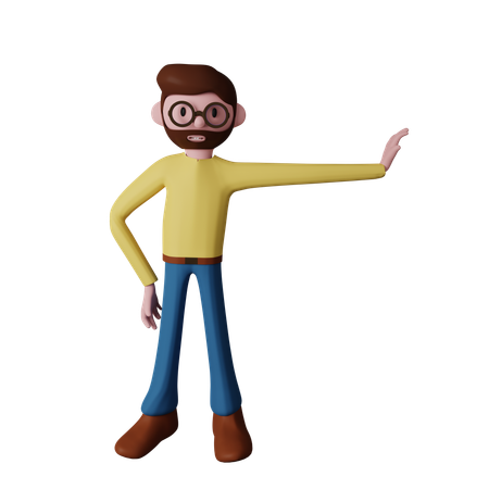 Man showing stop gesture  3D Illustration